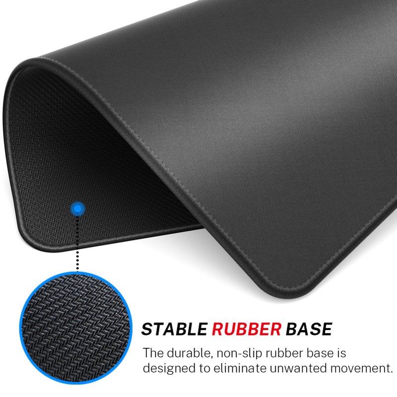 MROCO Large Gaming Mouse Pad [50% Larger] with Non-Slip Rubber Base, Premium-Textured Waterproof Surface, Stitched Edges, Computer & Gaming Mouse Mat for Laptop, Office & Home, 14 x 11 in, Black - Image 4